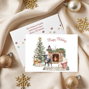 Tarjeta Festiva Feliz Pawlidays Diseño de Perro - Gran Danés