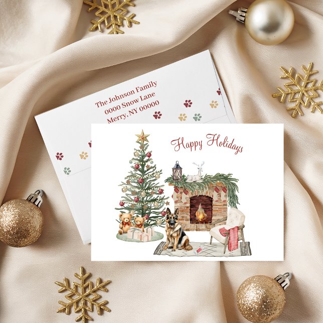 Tarjeta Festiva Feliz Pawlidays Diseño de Perro - Pastor Alemán (Subido por el creador)