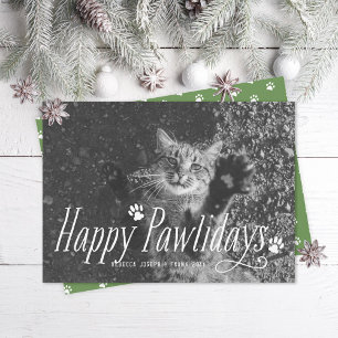 Tarjeta Festiva Feliz Pawlidays Mascota