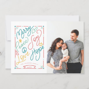 Tarjeta Festiva Feliz Paz Alegría Amor Esperanza Fiesta Brillante