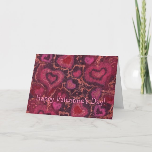 Tarjeta Festiva Feliz personalizable de San Valentín de texto rojo (Anverso)