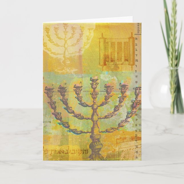 Tarjeta Festiva Feliz Personalizable Hanukkah GIfts y Tees (Anverso)