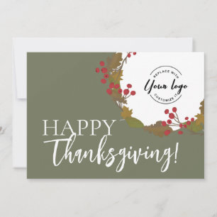 Tarjeta Festiva Feliz Personalizado de Acción de Gracias logo come