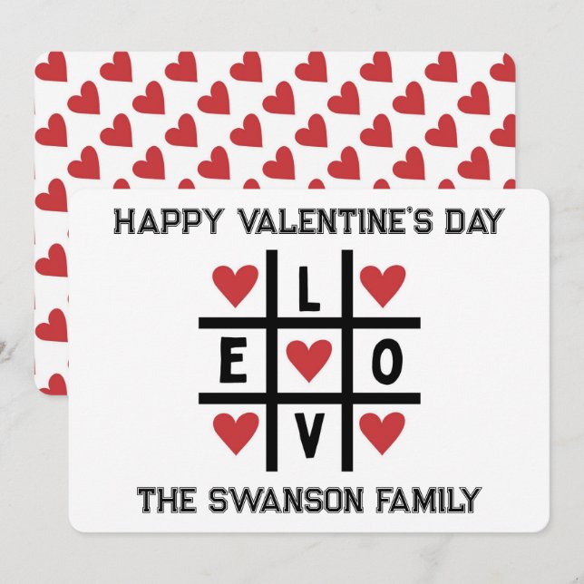 Tarjeta Festiva Feliz Personalizado de amor por San Valentín (Anverso / Reverso)