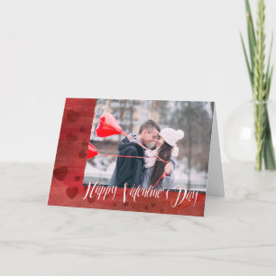 Tarjeta Festiva Feliz personalizado de corazones de San Valentín.