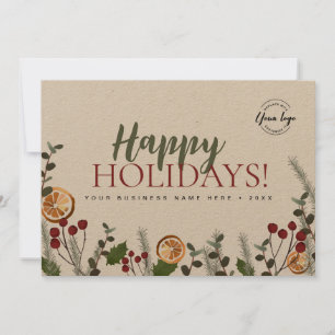 Tarjeta Festiva Feliz Personalizado de Foliage Navidades de vacaci