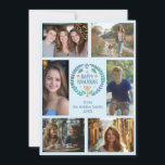 Tarjeta Festiva FELIZ PERSONALIZADO de HANUKKAH 6 FOTO<br><div class="desc">Espero que te guste este diseño de vacaciones. Haga clic en "personalizar" para editar y agregar sus propias fotos y texto al frente y atrás. También disponible como descarga digital para enviar por correo electrónico o mensaje de texto y guardar en franqueo. Revisa mi tienda para más artículos a juego...</div>