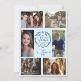 Tarjeta Festiva FELIZ PERSONALIZADO de HANUKKAH 6 FOTO