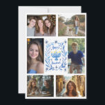 Tarjeta Festiva FELIZ PERSONALIZADO de HANUKKAH 6 FOTO<br><div class="desc">Espero que te guste este diseño de vacaciones. Haga clic en "personalizar" para editar y agregar sus propias fotos y texto al frente y atrás. También disponible como descarga digital para enviar por correo electrónico o mensaje de texto y guardar en franqueo. Revisa mi tienda para más artículos a juego...</div>