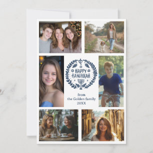 Tarjeta Festiva FELIZ PERSONALIZADO de HANUKKAH 6 FOTO