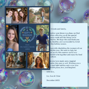 Tarjeta Festiva FELIZ PERSONALIZADO de HANUKKAH 6 FOTO