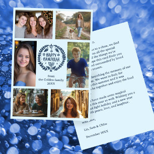 Tarjeta Festiva FELIZ PERSONALIZADO de HANUKKAH 6 FOTO