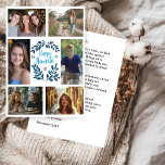 Tarjeta Festiva FELIZ PERSONALIZADO de HANUKKAH 6 FOTO<br><div class="desc">Espero que te guste este diseño de vacaciones. Haga clic en "personalizar" para editar y agregar sus propias fotos y texto al frente y atrás. También disponible como descarga digital para enviar por correo electrónico o mensaje de texto y guardar en franqueo. Revisa mi tienda para más artículos a juego...</div>