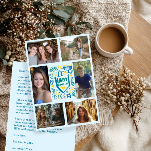 Tarjeta Festiva FELIZ PERSONALIZADO de HANUKKAH 6 FOTO