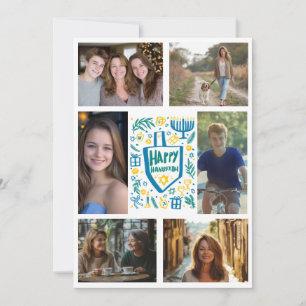Tarjeta Festiva FELIZ PERSONALIZADO de HANUKKAH 6 FOTO