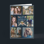 Tarjeta Festiva FELIZ PERSONALIZADO de HANUKKAH, 6 FOTO doblada<br><div class="desc">Espero que te guste este diseño hecho a mano. Haga clic en "personalizar" para editar y agregar sus propias fotos y texto al frente y al interior. Borrar o mover diseños de ilustraciones en el interior y en la parte posterior, si lo prefiere. También disponible como descarga digital para enviar...</div>