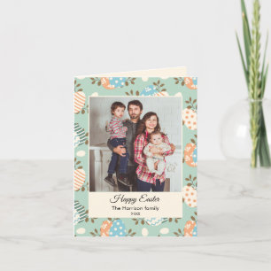 Tarjeta Festiva Feliz personalizado de Pascua, foto de la familia