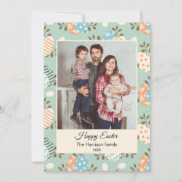 Tarjeta Festiva Feliz personalizado de Pascua, foto de la familia 