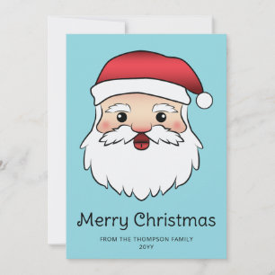 Tarjeta Festiva Feliz Personalizado Santa Claus Head Con Personali
