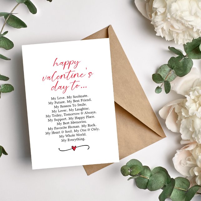 Tarjeta Festiva Feliz poema de San Valentín (Subido por el creador)