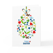 Feliz primavera de Pascua Poppies Flores Pájaros L