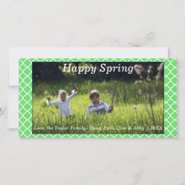 Tarjeta Festiva Feliz Primavera/Easter Photo Card Green