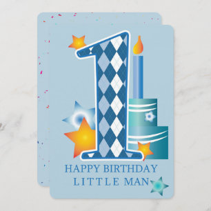 Tarjeta Festiva Feliz primer cumpleaños