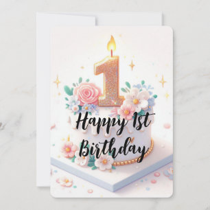 Tarjeta Festiva Feliz primer cumpleaños