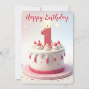 Tarjeta Festiva Feliz primer cumpleaños