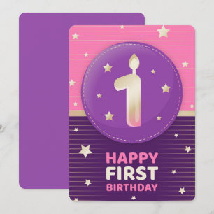 Tarjeta Festiva Feliz primer cumpleaños