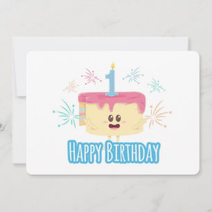Tarjeta Festiva Feliz primer cumpleaños
