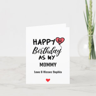 Tarjeta Festiva Feliz primer cumpleaños como mi mami amor y besos 