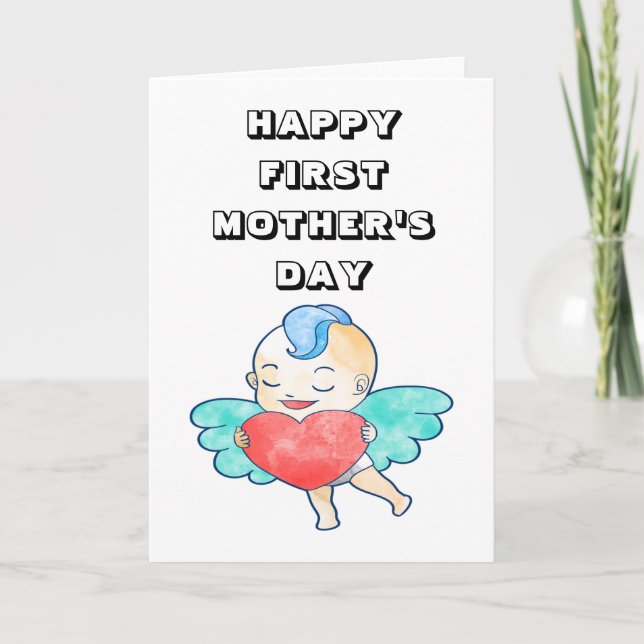 Tarjeta Festiva Feliz primer Día de la Madre (Anverso)