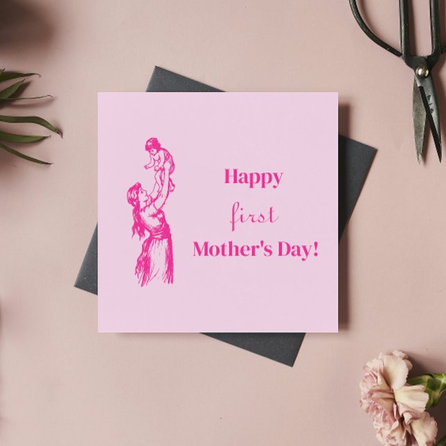 Tarjeta Festiva Feliz primer Día de la Madre - ¡Es un chica! Tarje (Subido por el creador)