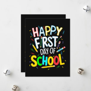 Tarjeta Festiva Feliz Primer Día de Regreso a la Escuela
