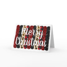 Feliz Purpurina de leopardo navideño Glam Brush St