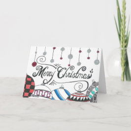 Tarjeta Festiva Feliz Purpurina navideño