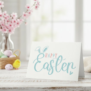 Tarjeta Festiva Feliz Rabbit de Pascua Oídos Sencillos Pastel Pasc