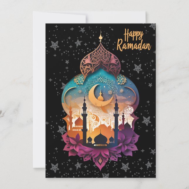 Tarjeta Festiva Feliz Ramadán (Anverso)