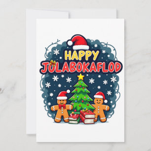 Tarjeta Festiva Feliz regalo de celebración de la familia Jolaboka