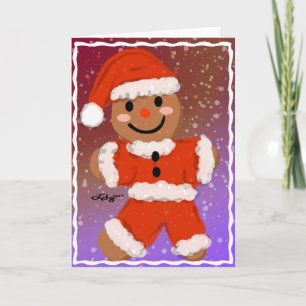 Tarjeta Festiva Feliz regalo de pan de jengibre