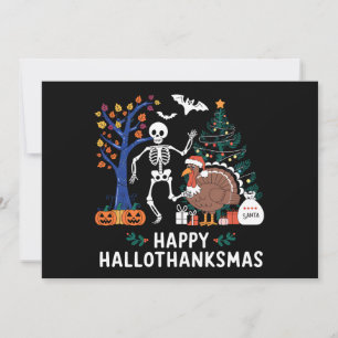 Tarjeta Festiva Feliz regalo de temporada navideña de Hallothanksm