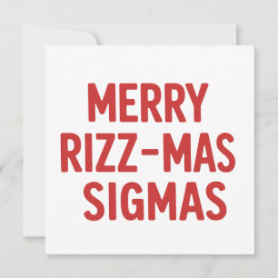 Tarjeta Festiva Feliz Rizz-Navidad Sigmas Navideña Divertida Graci