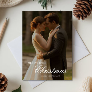 Tarjeta Festiva Feliz saludo de pareja de Navidades pequeños