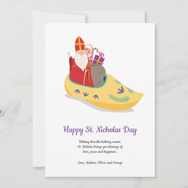 Tarjeta Festiva Feliz saludo de San Nicolás Nicolas Klaas Klaus (Anverso)