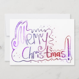 Tarjeta Festiva Feliz saludo navideño con letras pastel