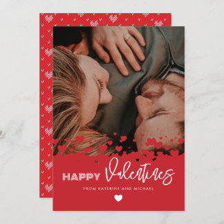 Tarjeta Festiva Feliz San Valentín foto de la familia de la pareja