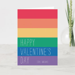 Tarjeta Festiva Feliz San Valentín | LGBTQ Rainbow Valentine