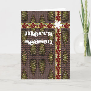 Tarjeta Festiva Feliz Season Pine Cone Saludos