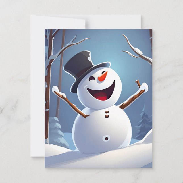 Tarjeta Festiva Feliz Snowman (Anverso)